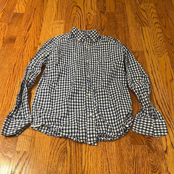 Crewcuts Boy’s Blue Plaid Button Down Size 12 - Picture 1 of 5
